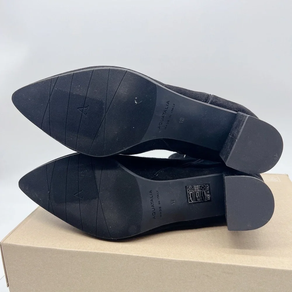 $496 Aquatalia Kaylani Women's Ankle Boots Bootie Pointed Toe Black Suede US 12 - Picture 9 of 12